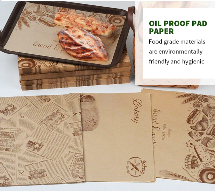 Fast food restaurant bread burger disposable oil proof tray paper baking tissue