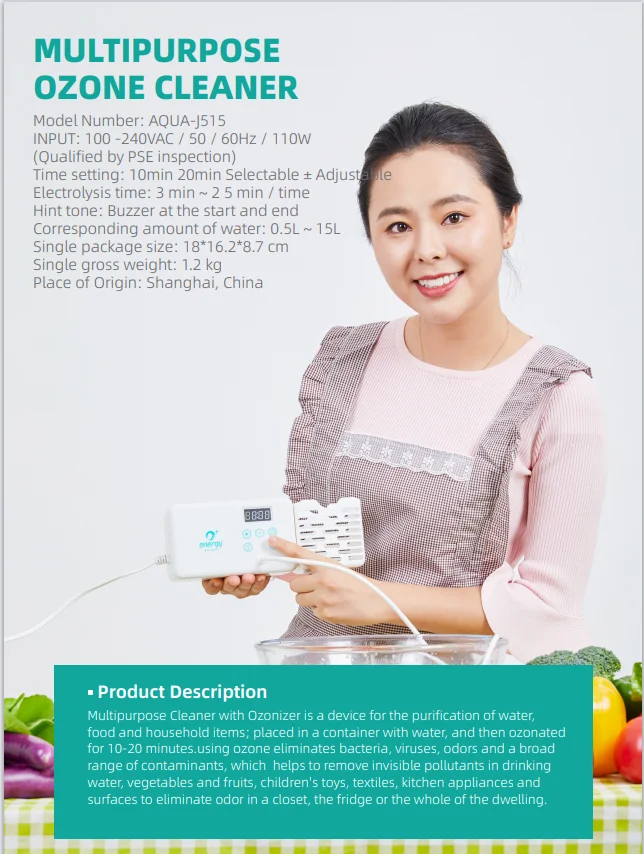ozone generator for water O3 ozone vegetable purifier for home kitchen use Ozone cleaner