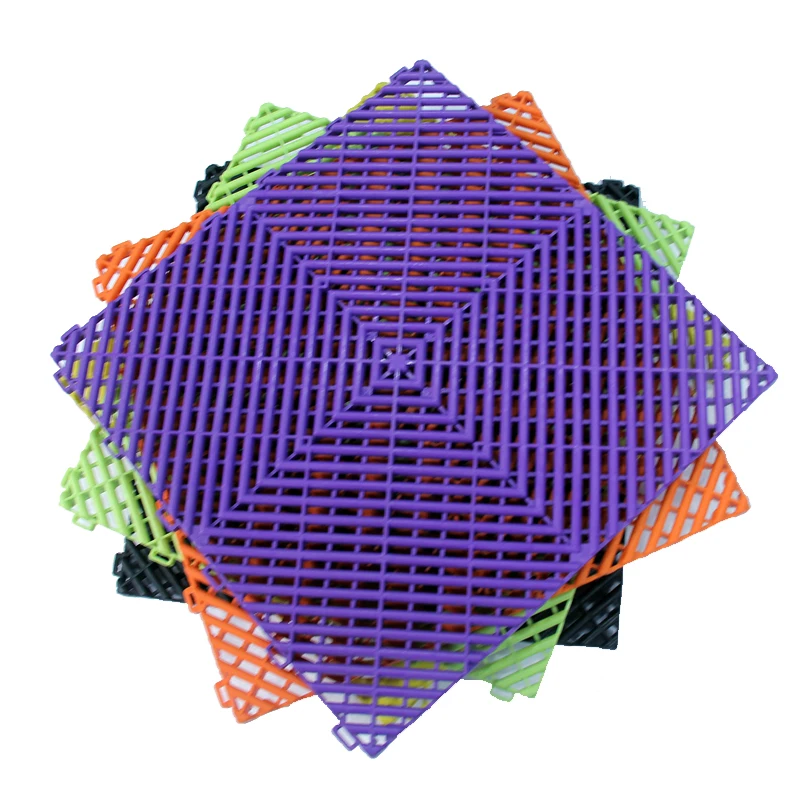 HanYin Spot Goods Garage Floor Tiles Interlocking Mechanic Plastic Floor Mat for Car Workshop