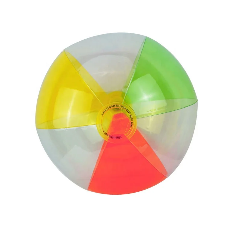 12in Neon Clear Custom Printed PVC Ball Advertising Inflatable Beach Ball Toy Sports Toy Custom Logo Accepted Safe Valve CN;FUJ