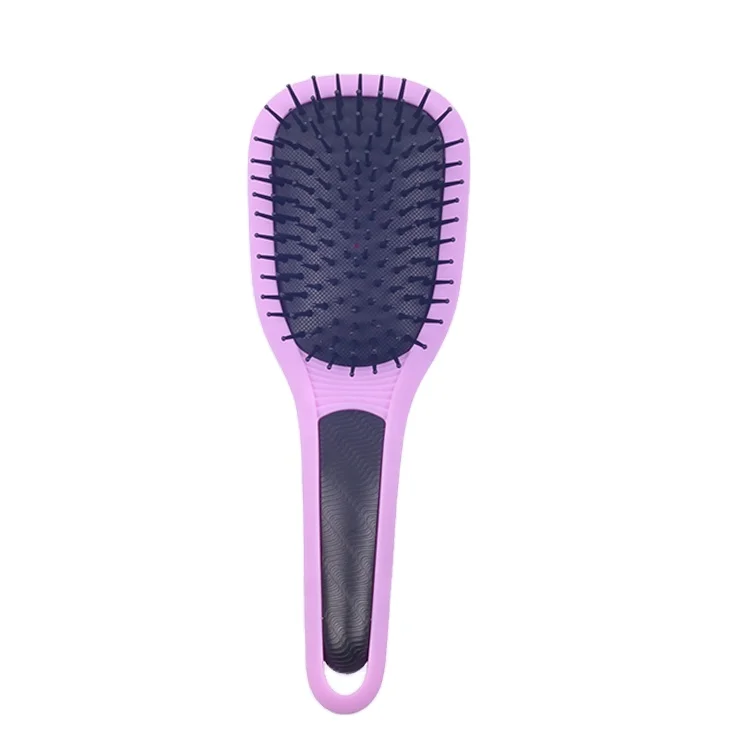 Antistatic plastic handle Nylon Bristle Cushion nylon pins Massage Hair Brush Paddle Detangling Brush for Curly hair