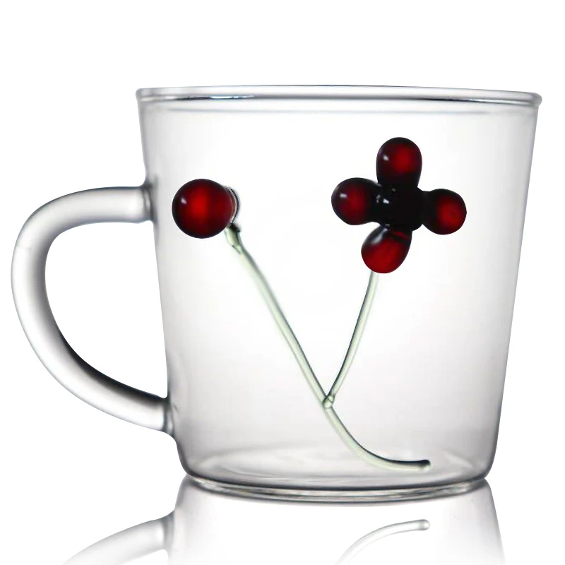 Glass Coffee Tea Cup With Handle Creative Carving Handmade Clear Glass Cups Manufacturers Pure Handmade Glass