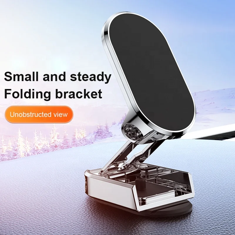 2023 High Quality Folding Magnetic Phone Holder For Car Phone Bracket  Navigation Fixed Support with Sticker Car Phone Holder