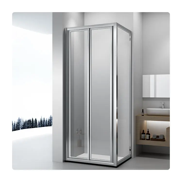 Simple Bathroom Shower Room Small Shower Glass Cabin Corner Folding Shower Enclosures