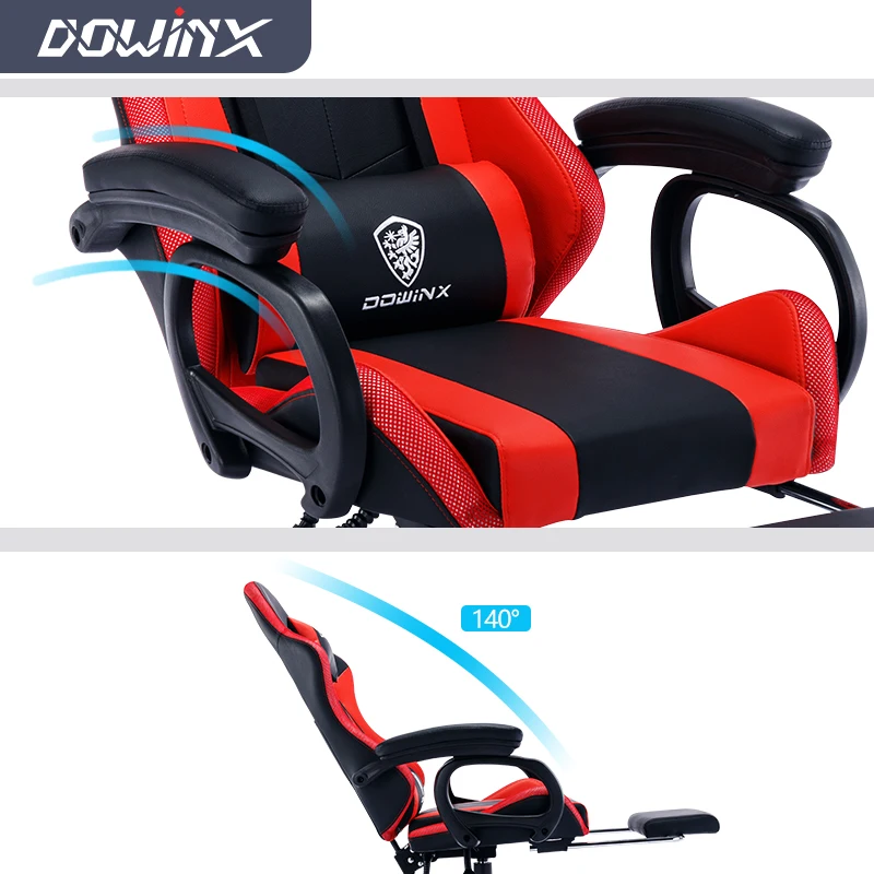 Ergonomic Computer Chair with Massage and Footrest Reclining Game Chair for Adults Gaming Chair with Speakers and LED Lights