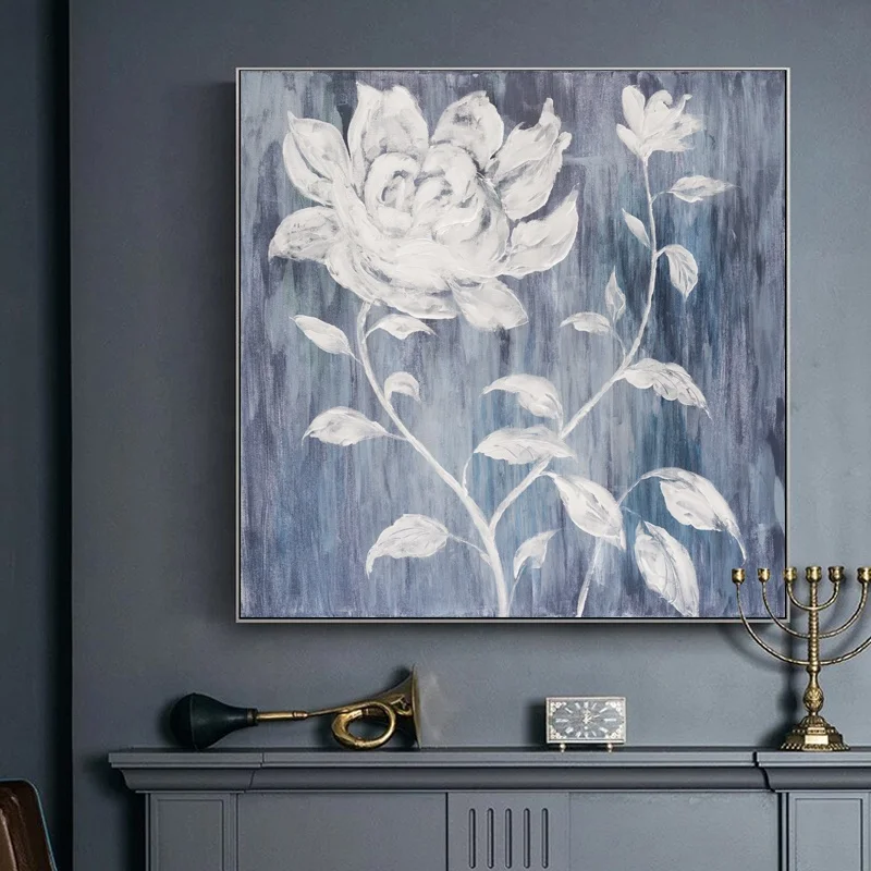 Painting Handmade Big Flower White Creative Canvas Pictures acrylic art paintings canvas easy oil painting pictures