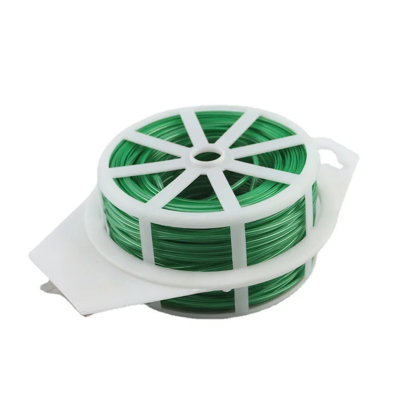 50M Garden Plant Twist Tie - Sturdy Green Coated Wire With Reel