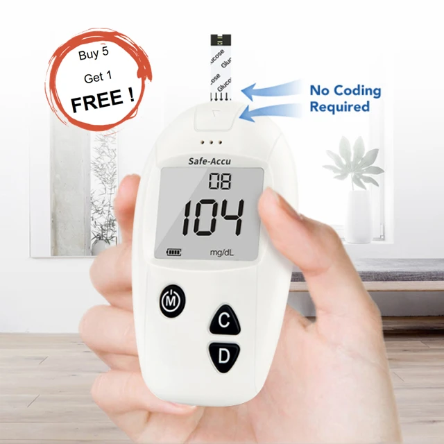 
Buy 5 Get 1 Free Glucometer Sinocare Glucose Meter Device With 100 Pcs Test Strips And Lancets 