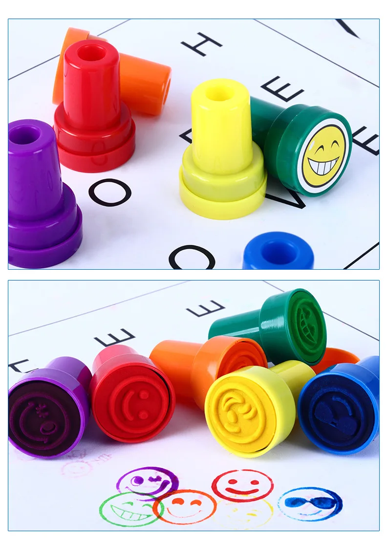 Лидер продаж 23 мм наградные учителя самопечатные штамп индивидуальные узоры круглые детские штампы лица