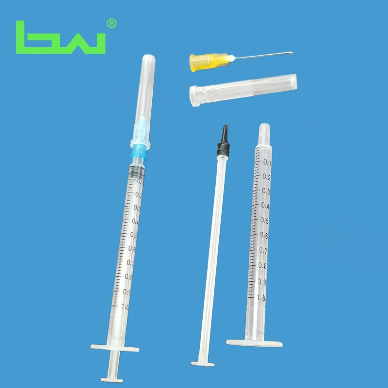 
1ml syringe with 23G*1 needle 1cc with 25G*1 needle vaccine syringe 1ml luer lock / slip 