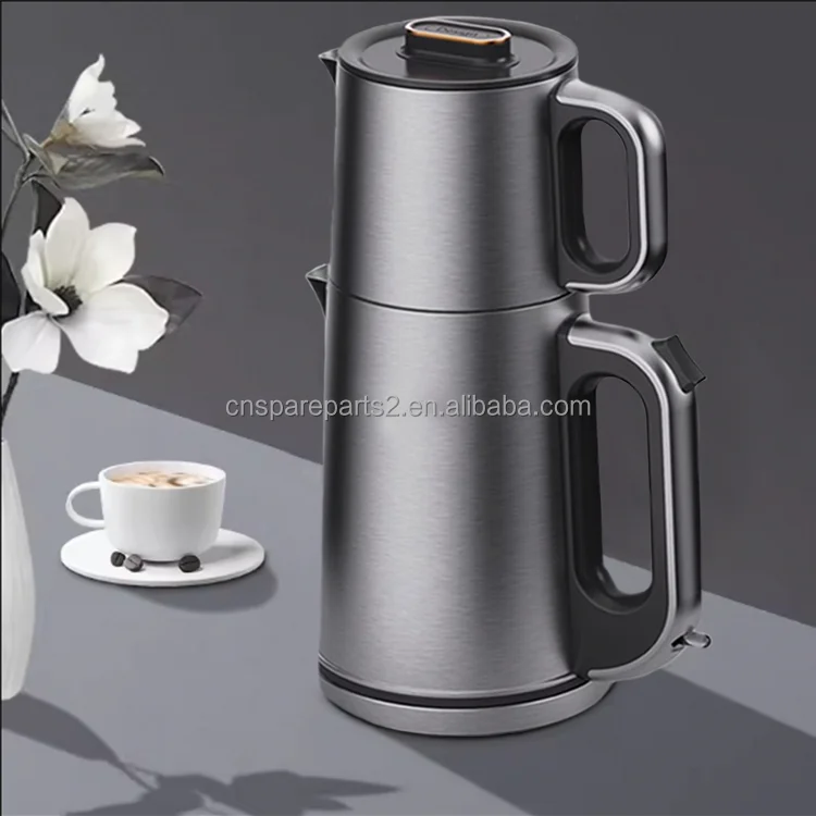 Electric Kettle Turkish Tea Maker with Handle Touch Screen Control Electric Samovar Tea Makers Set High Quality Stainless Steel