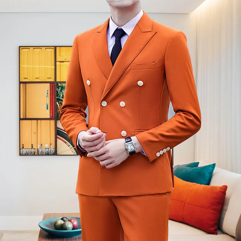 In Stock Men Blazer Suit 3 Pieces Costume Hommes Classic Jacket suit Formal Groom Suits for Men Wedding