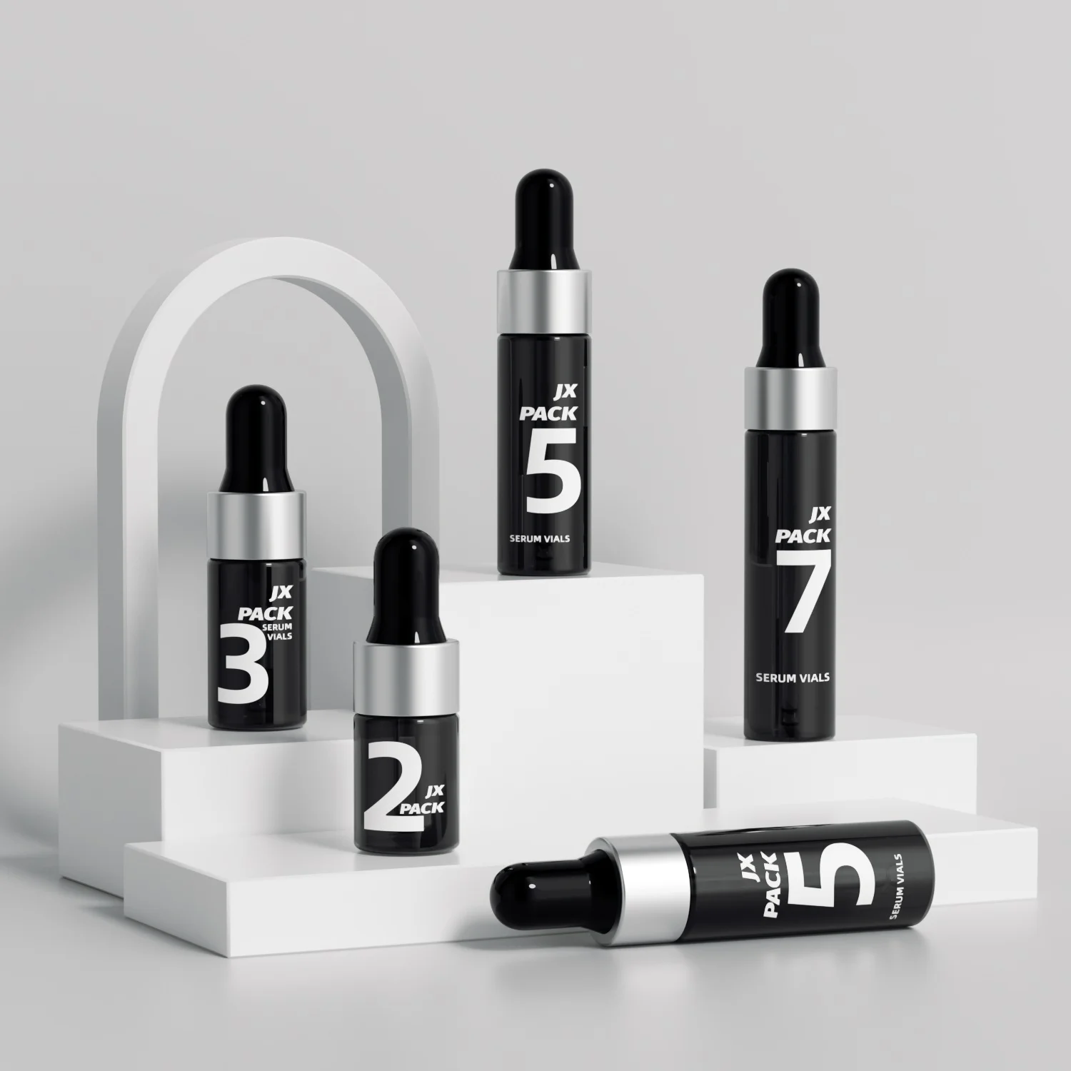 2ml 3ml 5ml 7ml frost black cosmetic essential oil glass dropper bottle vial glass mini serum sample bottle with dropper