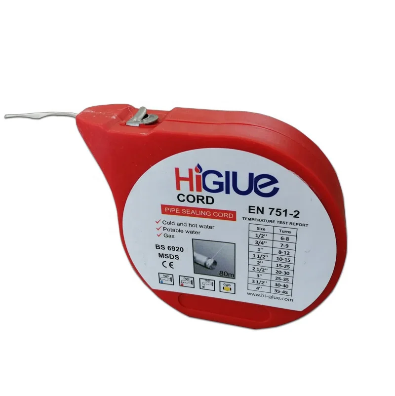 Higlue 50m  white sealing cord Pipe Thread Seal Tape PTFE Thread Sealant for Plumbing Pipes and Fittings