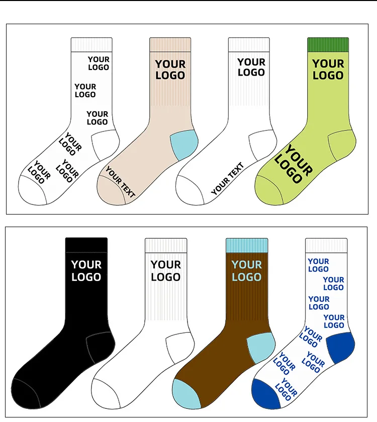 High Quality Custom Logo Outdoor Sport White Socks Men Black Letter Running Custom Basketball Socks