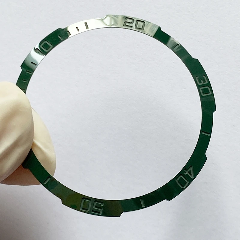 Irregular Shape Green Ceramic Watch Bezel Insert For Watch Custom Made Ceramic Bezel With engrave Minute Scale