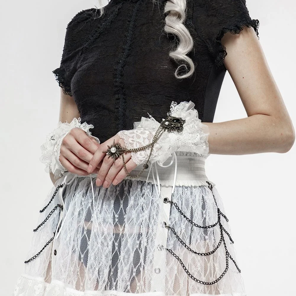 WS-327 PUNK RAVE Sexy Queen Lace Vintage Gloves women elegant gothic gloves