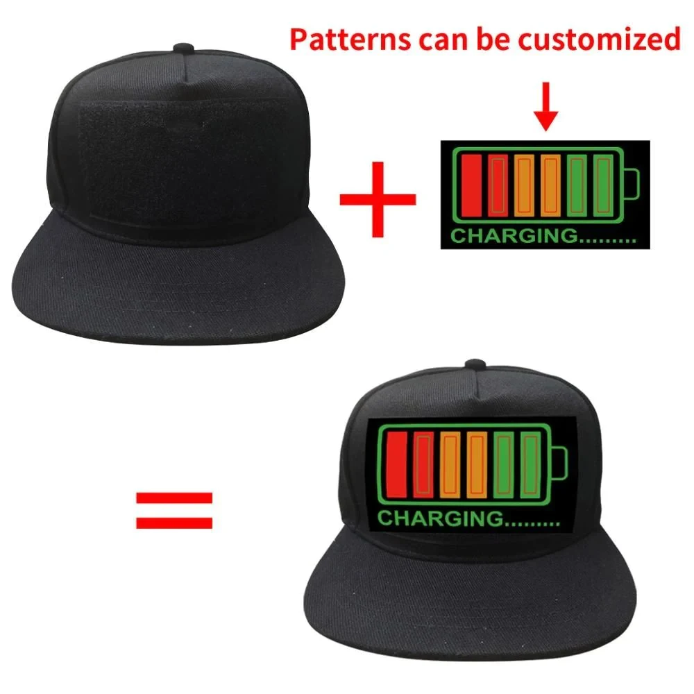Led Lighting Rave Flashing Light Up EL Hat Sports Travel Sun Magic Smart App Control Fashion Display Screen Luminous Party Hats