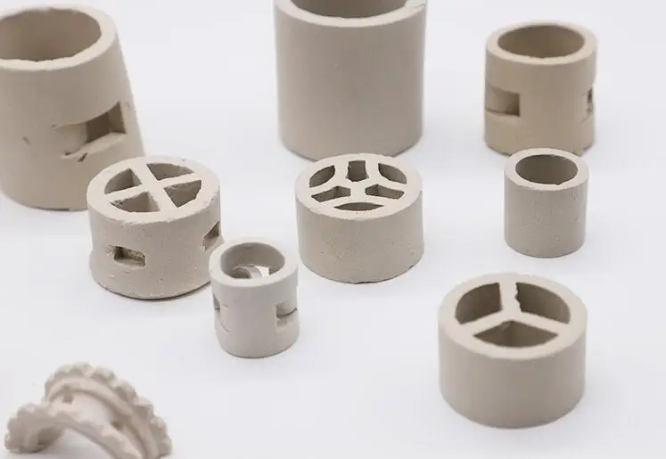 Heat Transfer Media Random Packing Ceramic Lessing Ring 50mm 80mm 100mm 120mm 150mm Ceramic Mini Lessing Ring