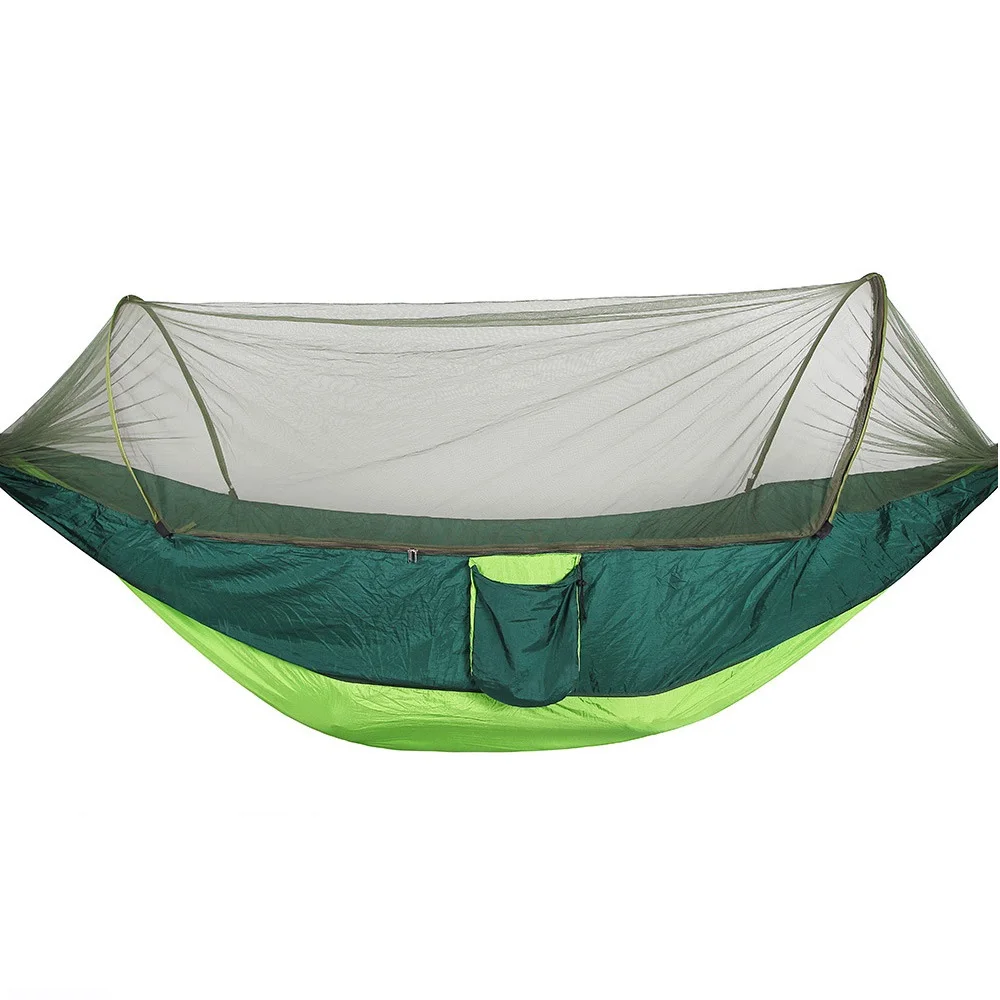 Outdoor Double Nylon Parachute Cloth Camping Mosquito Net Quick Open Hammock Control Hammock Camp Hammock With Anti-mosquito
