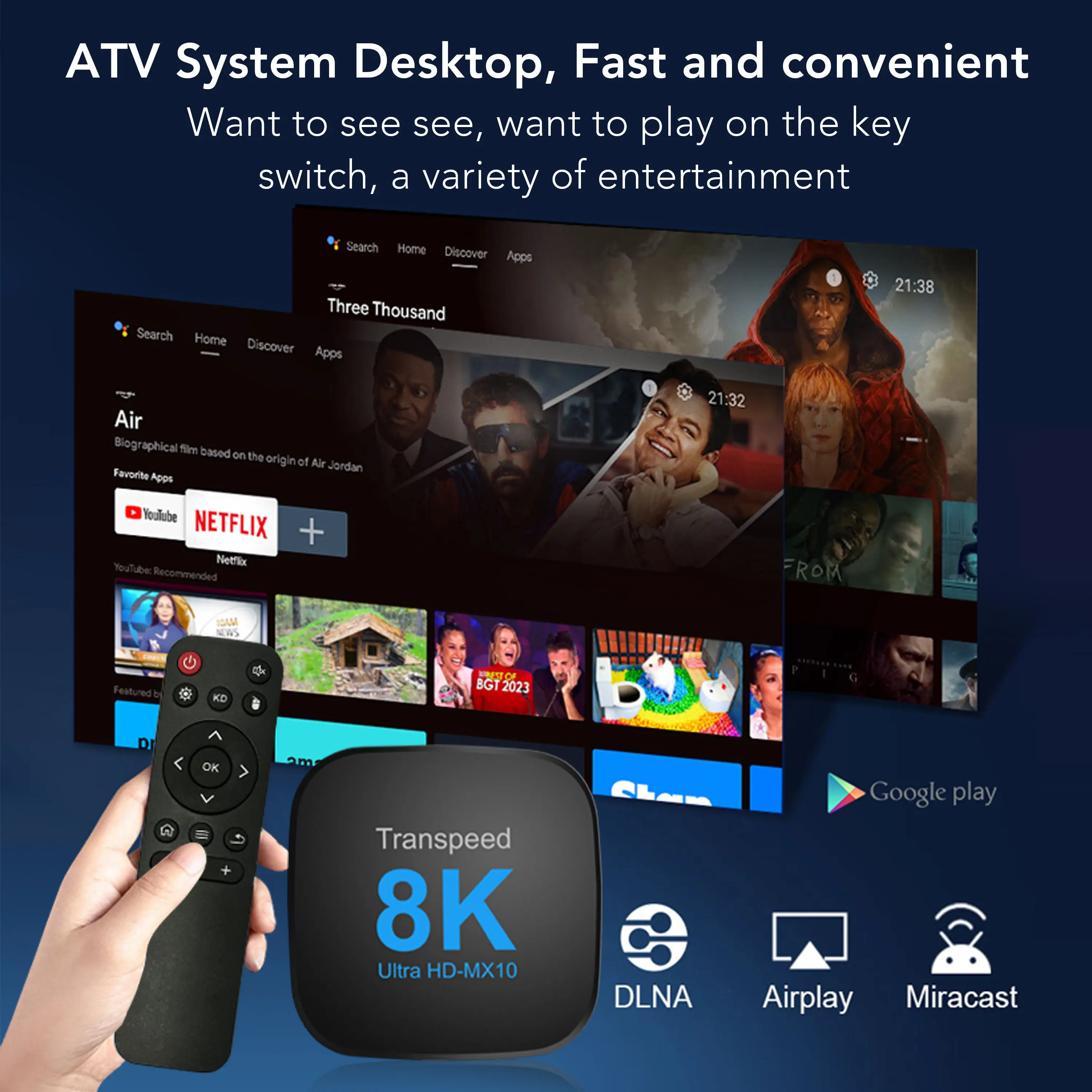 Transpeed ATV Android 13 TV Box RK3528 With Voice Assistant TV Apps Dual Wifi5 100M LAN 8k 3D BT5.0 Media Player Set Top Box