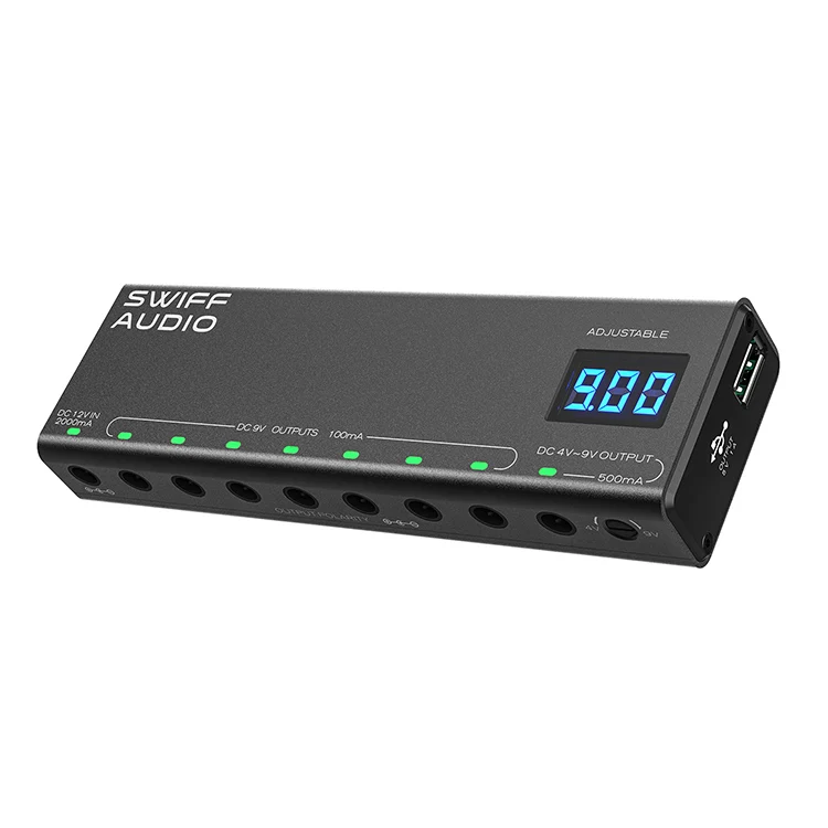 Electric Guitar Effects Adjustable Power Supply For Guitar Effect Pedal 9 Way Isolated Output Power Guitar Bass Accessories