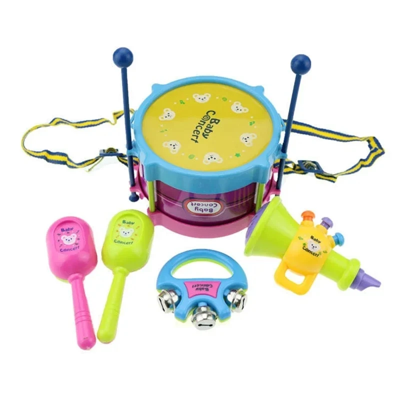 Cute Children Drum Trumpet Toy Music Percussion Instrument Band Kit Early Learning Educational Toy Baby Kids Children Gift