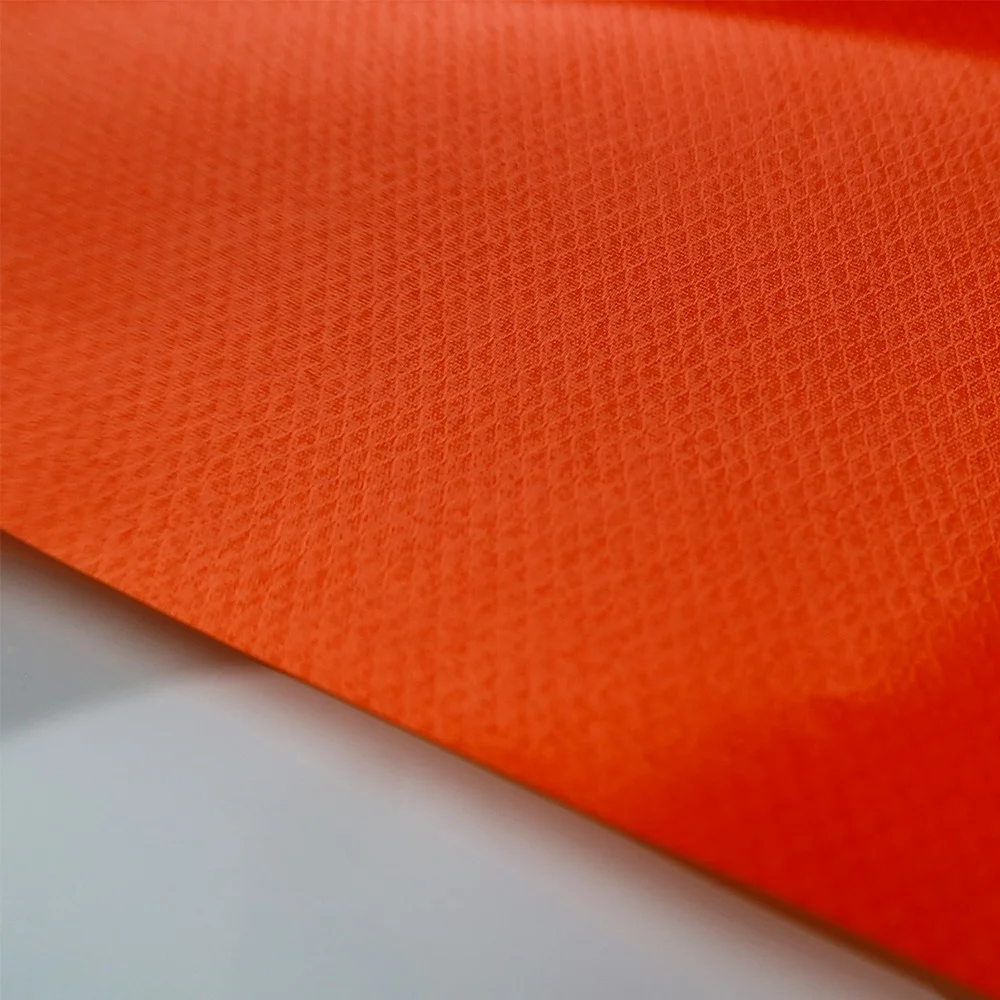 High Quality Red Diamond Lattice Polyester 75D Coated Double TPU Fabric for Inflatable Mattress Outdoor
