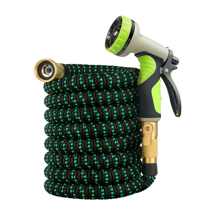 Быстрое подключение водяной шланг 9 функциональных насадок герметичный выдвижной латексный садовый шланг