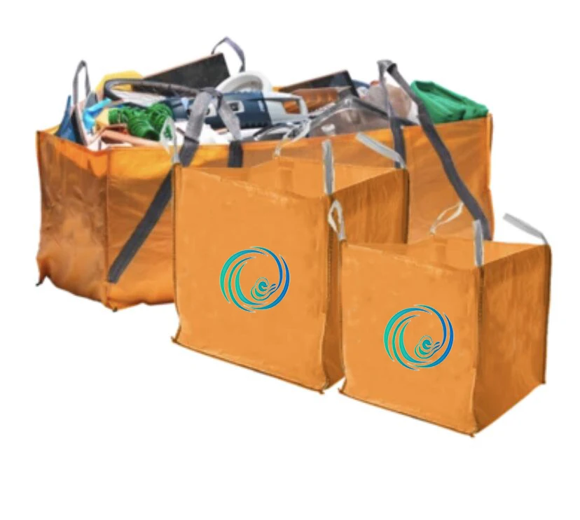 Skip dumpster bags yard industrial bulk jumbo bag 3 Cubic garden waste lifting OEM printing uv stable SKIP super sack Rolls