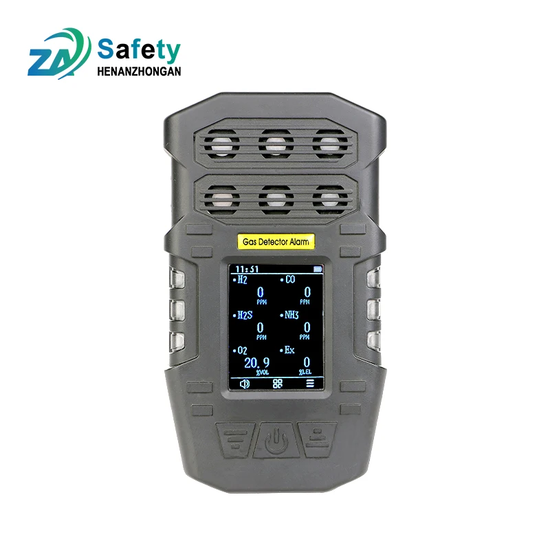 Portable hydrogen sulfide oxygen analyzer combustible gas carbon monoxide alarm four-in-one gas detector