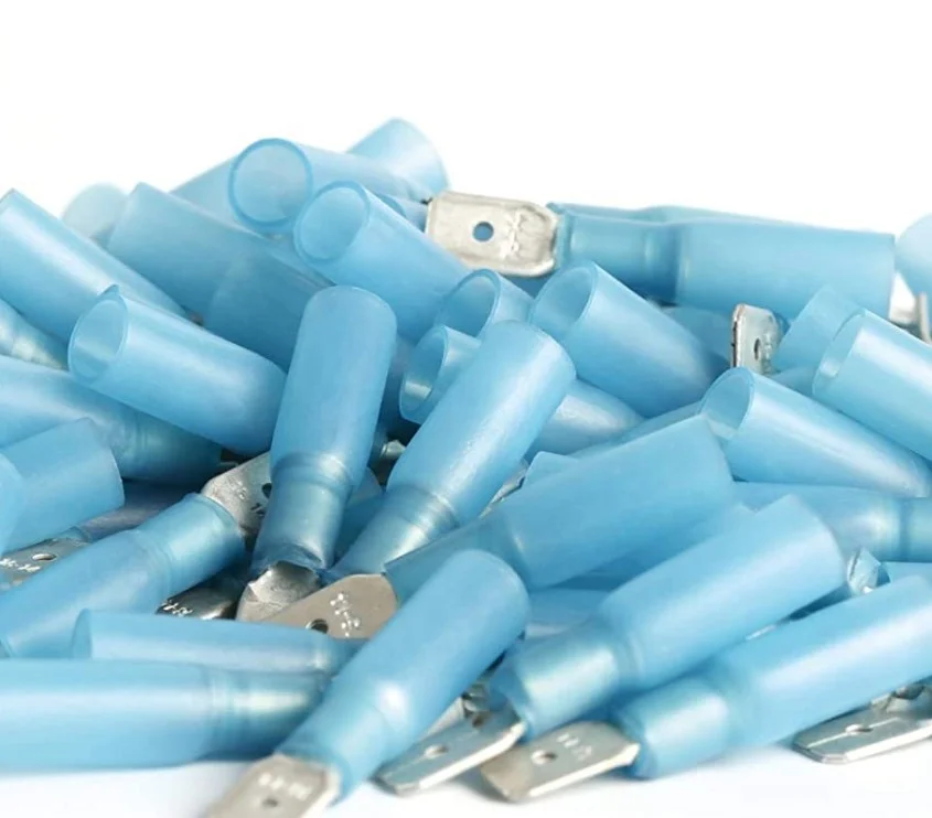 Waterproof Wire Connectors 16-14AWG Electrical Wire Spade Terminals Heat Shrink Spade Connectors Male Spade Terminals