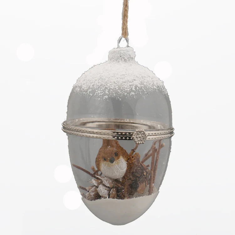 Подвесное украшение в форме яйца стеклянный Рождественский шар с индивидуальным дизайном