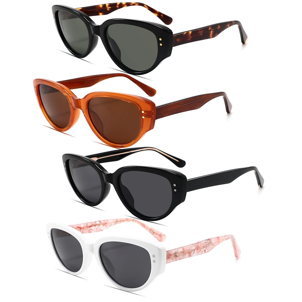Lady Cateye Newest Custom TR90 Acetate Designer Sun Glasses Women Men High Quality Polarized Sunglasses 2023