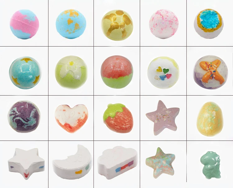 Private Label Organic Flower Bubble Handmade Vegan Bath Ball Sea Salt Two-color Granule  Aroma Bath Bombs