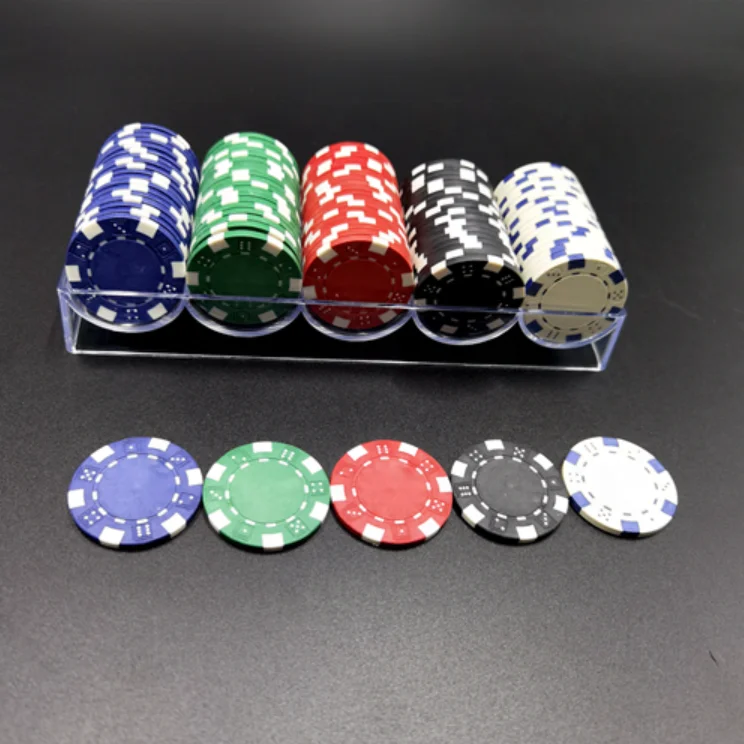 100PCS 11.5 G Dice poker chips set with acrylic tray case