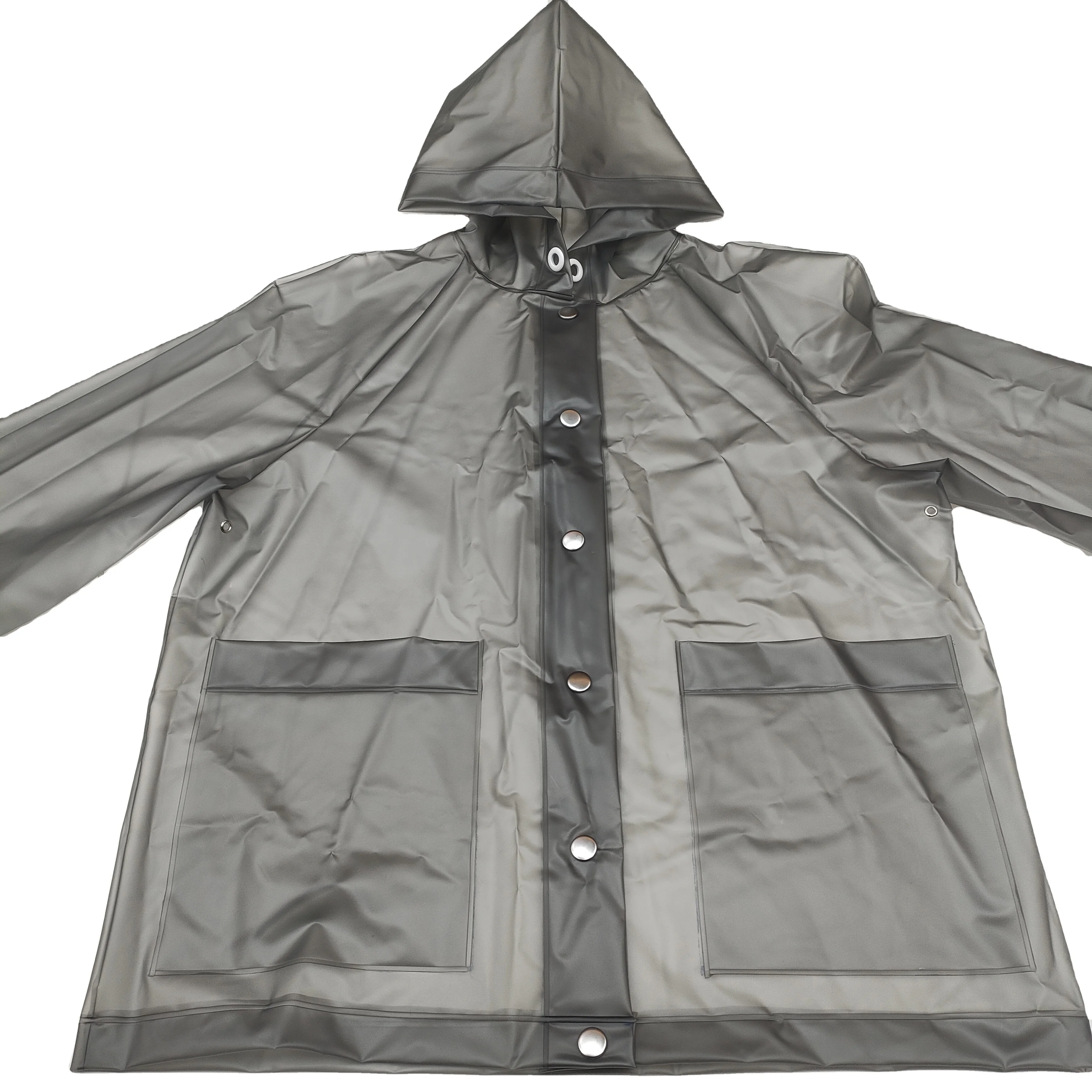 Fashion Disposable raincoat TPU Clear Transparent Raincoat for children and adult  with button