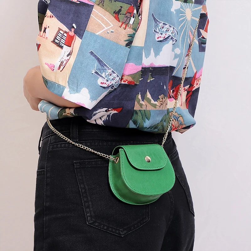 New Manual Fashion Single Golden Ribbon Mini Shoulder Bag China Wholesale Sheepskin Small Crossbody Cell Phone Purse For Women