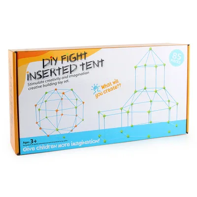Fort Building Kits DIY Tent for Kids 3D Splicing Toy Castle Den Construction Fort Tunnel Tent Toy