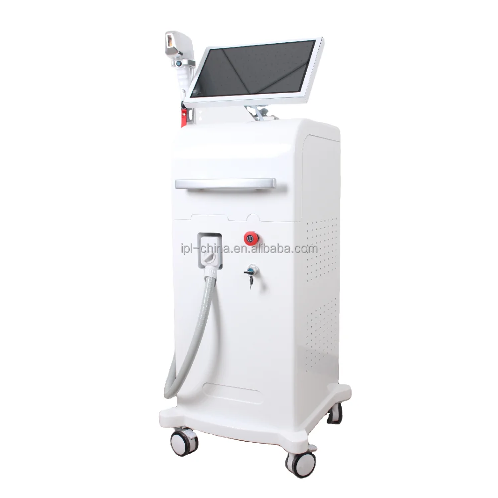Косметология 15 дюймов сенсорный экран монитора лазерное удаление волос лазера диода 808nm удаления волос диодный лазер машина