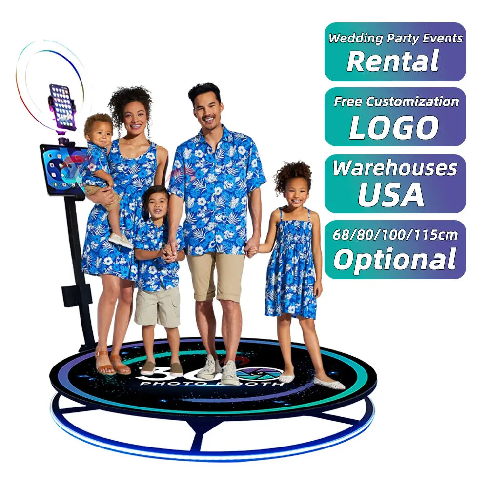 Factory Shipped In 48h For Free 360 Photo Booth For Party Wedding Portable Automatic Spinning 360 Camera Ipad Photobooth Machine