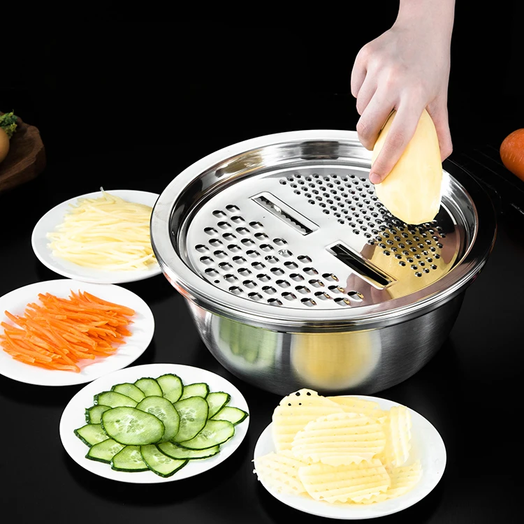 
3 in 1 Multifunction Fine Stainless Steel Drain Basket Strainer Vegetables Fruit Noodles Washing 