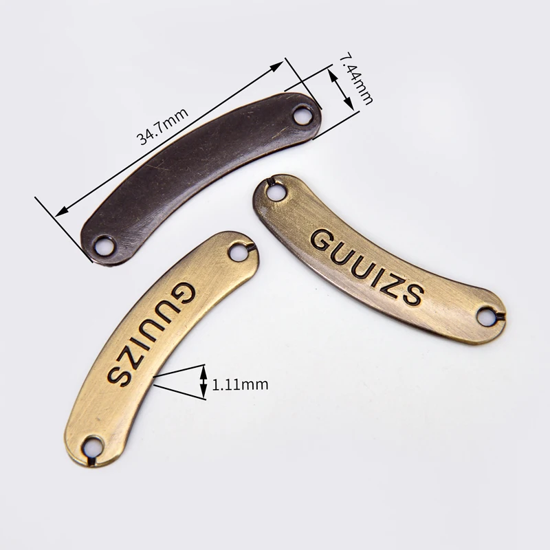 Custom Garment Hardware Gold Engraved Metal Tag With Name Brand Logo Tags Metal Clothing Labels For Clothing