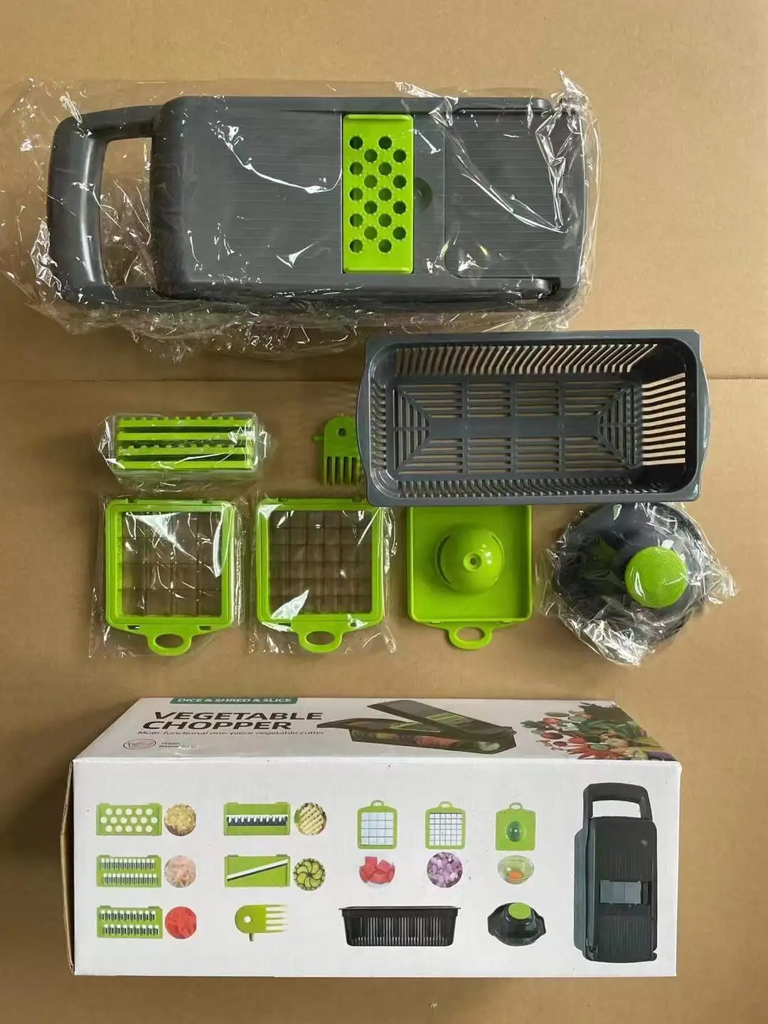 12 in 1 Multifunctional Vegetable Cutter Shredders Slicer With Basket Fruit Potato Chopper Carrot Grater Slicer Mandoline