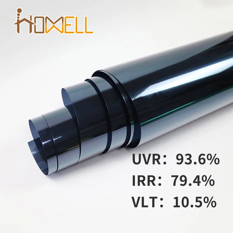Антиклейкая пленка терморегулятор светоотражающий оттенок стекла в синем цвете