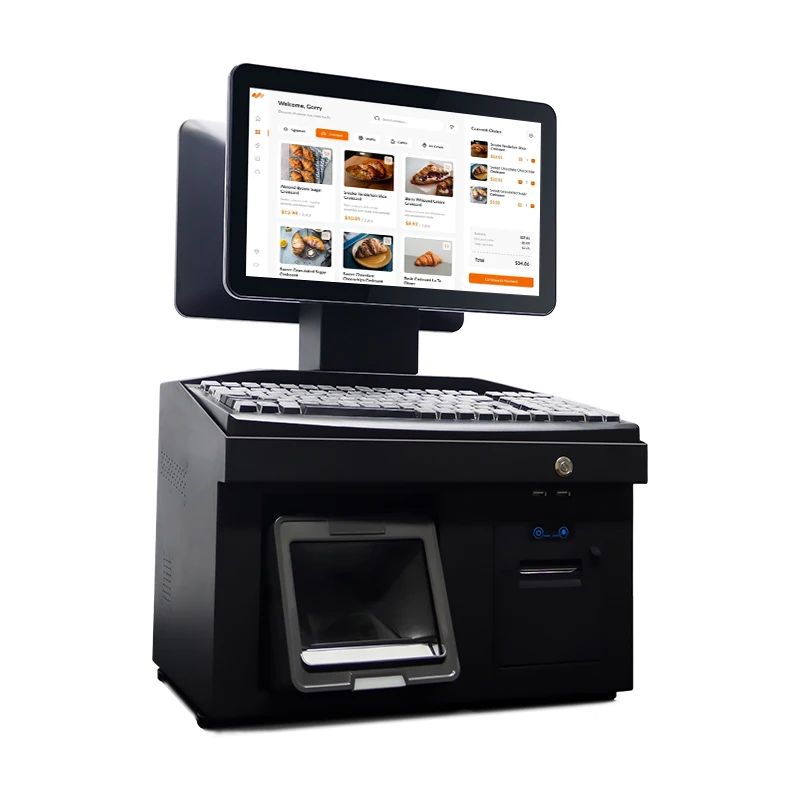 Wholesale 14 Inch Desktop Dual Screen Pos All In One Cash Register POS Systems for Restaurant Supermarket