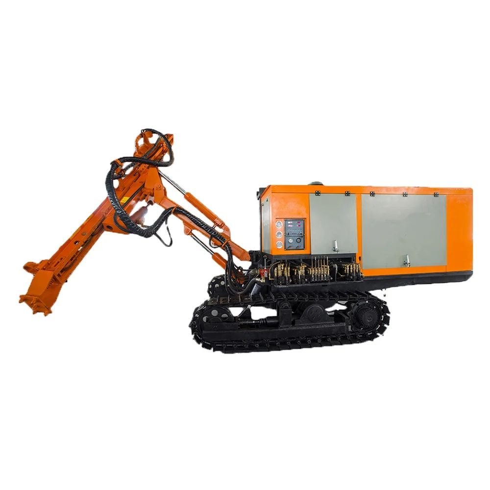 Portable Mining crawler drill rig machine with air compressor for excavator /minning / quarry