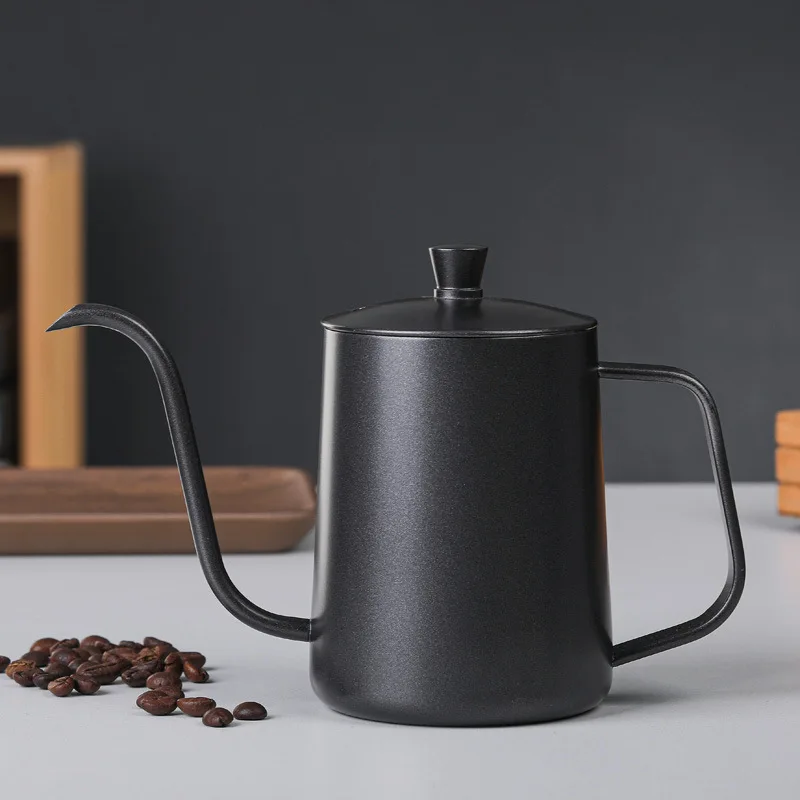Stainless Steel Hand Coffee Pot Wooden Handle Narrow-billed Drip-type Coffee Ware With Scale
