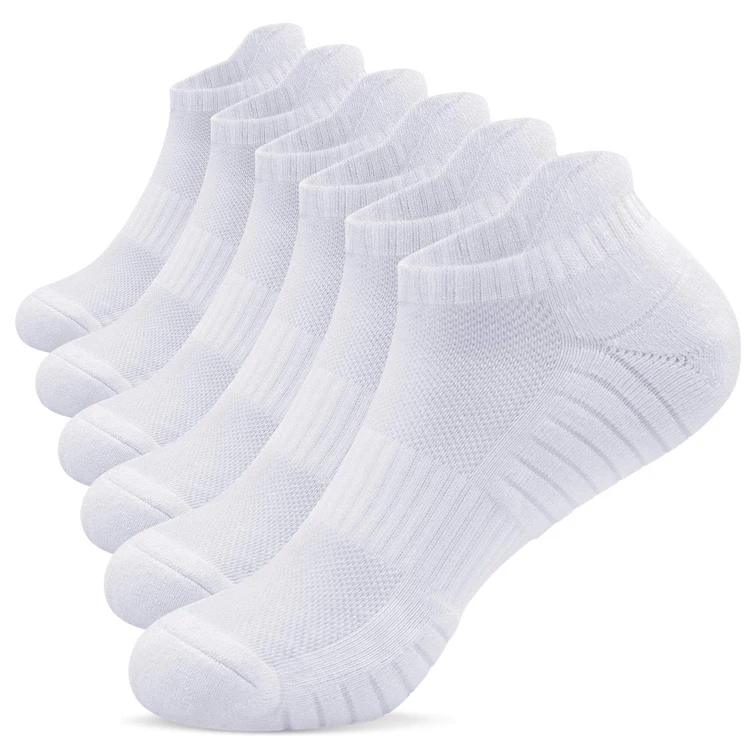 Wholesale Moisture Wicking Cushion Tab Design No Show Socks, Low Cut Solid Anti Slip Socks