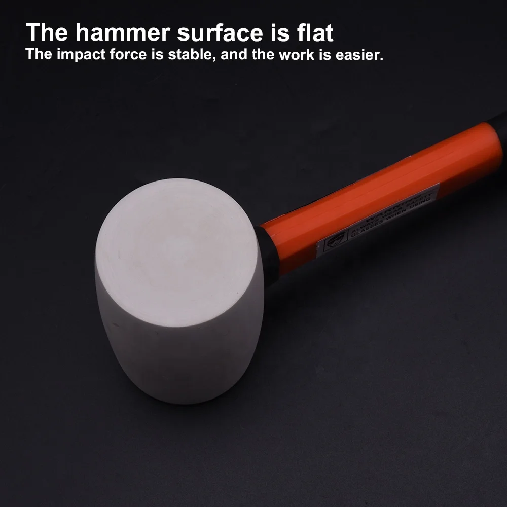 HARDEN 225g 450g 680g White Rubber Mallet With Fiberglass Handle For Construction